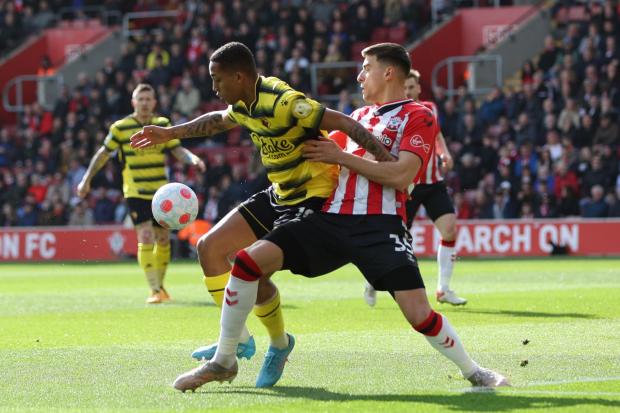 Joao Pedro in action against Southampton last season. Picture: Action Images