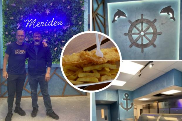 Co-owners, Donald Langford (left) and Ferhat Cicek (right) will soon open the new Meriden Fish Bar. Pictures: Donald Langford. Inset (stock image)