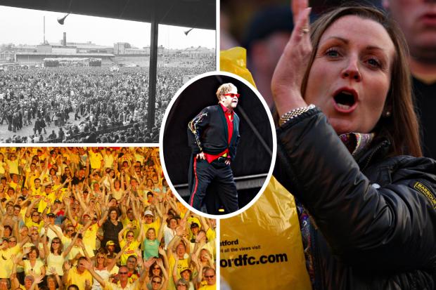 Some of the scenes from Sir Elton John's three previous concerts at Vicarage Road