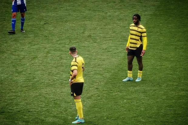 Shaq Forde (right) alongside Tiago Cukur for Watford Under-23's last season.