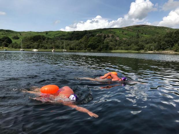 Watford Observer: Helen and Hayley swimming