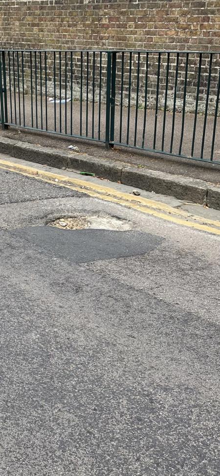 Watford Observer: The pothole outside Central Primary School Grosvenor Road