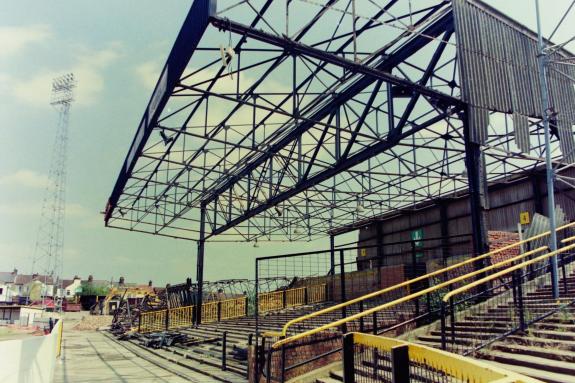Watford Observer: The section of the roof that had yet to be pulled down Watford Observer: The section of the roof that had yet to be pulled down