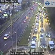 Traffic on A1 Barnet Way - A411 Barnet Lane - Barnet Road is also affected