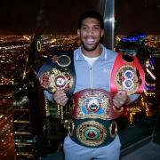 Anthony Joshua is set to defend his titles in June. Picture: Action Images