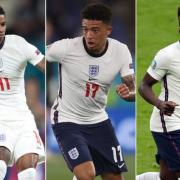 left to right:England's Marcus Rashford, Jadon Sancho, and Bukayo Saka were racially abused online after they missed penalties in the Euro 2020 final shootout defeat to Italy at Wembley. Credit: PA