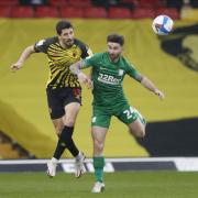 Craig Cathcart heading the ball for Watford. Picture: Action Images