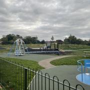 A children's play area was set alight.