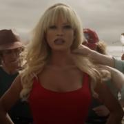 Lily James as Pamela Anderson in Pam and Tommy. Credit: Hulu/ Disney+