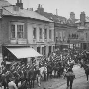 Troops outside the Spread Eagle prior to 1888. Picture: Watford Museum