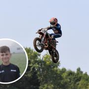 Marty Spires will compete at the FIM Junior Motocross World Championships in August. Picture: Marty Spires (Inset). Main picture: Picture Bike MX Photography.