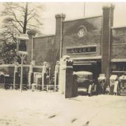A snow-covered Bucks Garage. Pictures: Watford Museum