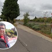 Councillor Asif Khan (inset) is behind a petition to have cameras introduced on the bus lane to stop motorists using it. Picture: Asif Khan and Google Street View