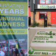 Watford Foodbank is thanking all those who have supported the charity over the last ten years. Picture: Len Kerswill (left and bottom right), Watford Foodbank (top right)