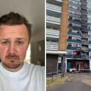James Davis (left) has condemned the slow response to cleaning the communal areas inside the Abbey View tower block. Picture, left-James Davis, right-Kimberley Hackett
