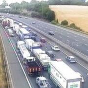 Traffic is building up on the M25 anti-clockwise between junction 17 and 16. Picture: National Highways