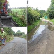 Councillor Andrew Scarth (left) has wants the road to be fully repaired. Pictures: Andrew Scarth
