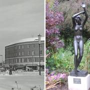 The Dancing Woman outside the Town Hall, left, and in Cheslyn Gardens. Pictures: Watford Museum