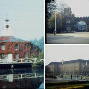 The Clock House at Hamper Mill, Cassiobury Park Gates and the Town Hall