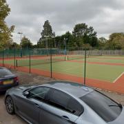Outside Cassiobury Park Tennis Club, the proposed location for the 5G pole
