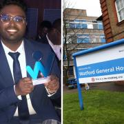 Watford General Hospital nurse Suraj Kumar picked up an award