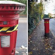 A post box on Langley Road was sealed off with hazard tape.