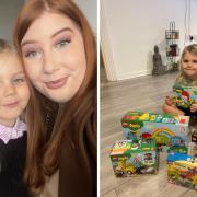 Charlotte Saunders and her daughter River have been collecting toys donated by the community and local businesses.