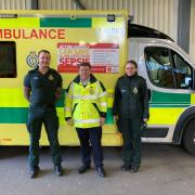 Dean Russell (centre) visited the Watford Ambulance Station to see how the service works.