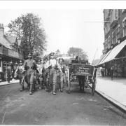 Troops in the High Street near Clements during World War One. Image: Watford Museum