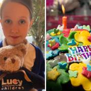 Lucy (left) has raised more than £2,000 for the charity since she was two years old.