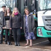 Left to right: Cllr Phil Williams, Elen Roberts, climate change, sustainability, and recycling officer, Jennie Probert, environmental strategy manager and Cllr Sarah Nelmes.
