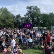 The main live music stage at Rickmansworth Festival in 2022