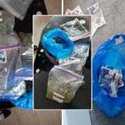 Cash and drugs seized by ERSOU