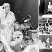 Four of the pictures from our archive of Elton John's performance in Watford in 1982