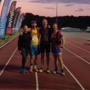Ed, in the yellow top, finished the race in just over 22 hours.