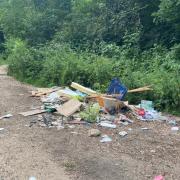 The rubbish was found on a footpath off Rousebarn Lane, Croxley Green.