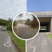 Three Rivers Roads that could see modal filters, road with bollards in Wales