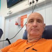 Cllr Tim Williams at the Chemotherapy Suite at Mount Vernon