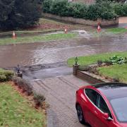 Sewage has flooded Valley Road in Rickmansworth.