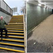 Cllr Stephen Giles-Medhurst at the underpass following its refurbishments.