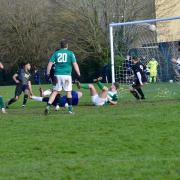 Evergreen score their late equaliser through Ben Tate against North Watford