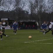 Louie Collier fires home Kings Langley's consolation