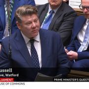Dean Russell during PMQs today.