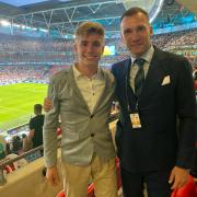 Sunflower Social Club ambassador Kristian Shevchenko with his father at Wembley