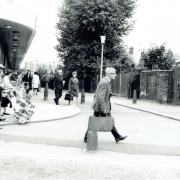 Pedestrians in Albert Road with Caters on the left. Image: Watford Museum