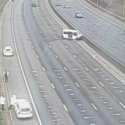 National Highways motorway camera captures the scene of the M25 crash on Saturday.
