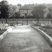 Harebreaks Recreation Ground entrance looking towards the road in September 1953
