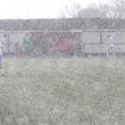 Play was temporarily halted by this torrential hailstorm
