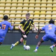 Albert Eames in action for the Under-21s at Vicarage Road.