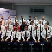 Chief Constable Charlie Hall with our new officers and their trainers